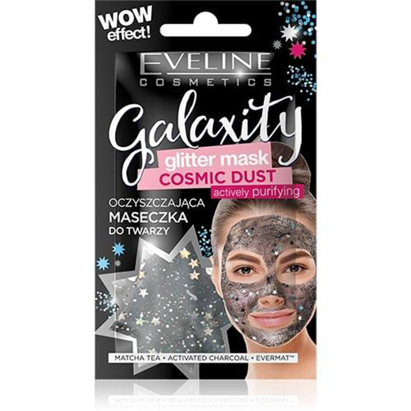 Masca purificatoare de fata cu sclipici Galaxity Glitter Mask - Cosmic Dust | Eveline Cosmetics