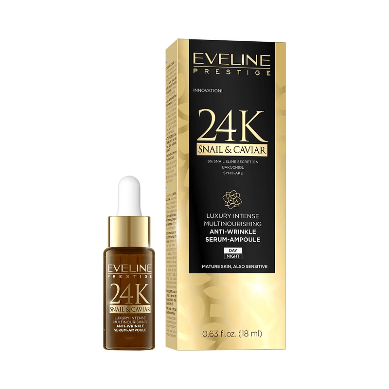 Ser pentru față Prestige 24k Snail & Caviar Anti-Wrinkle | Eveline Cosmetics
