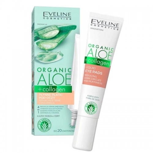 Plasturi lichizi pentru ochi Organic Aloe + Collagen pentru reducerea cearcanelor EVELINE COSMETICS