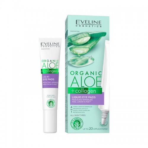 Plasturi lichizi pentru ochi Organic Aloe + Collagen pentru reducerea ridurilor EVELINE COSMETICS Plasturi lichizi pentru ochi Organic Aloe + Collagen pentru reducerea ridurilor EVELINE COSMETICS