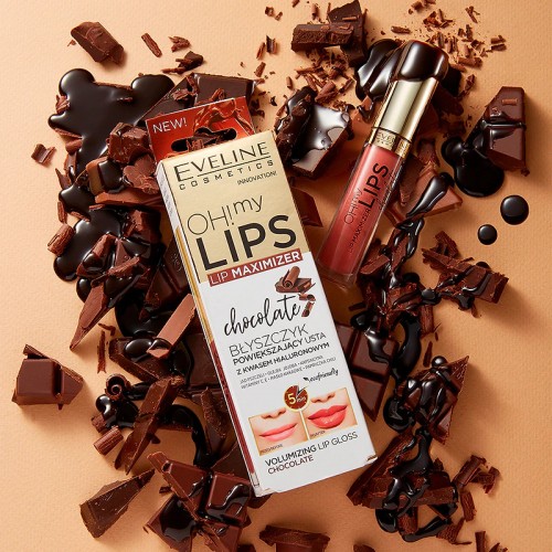 Luciu cu efect de mărire pentru buze Eveline Cosmetics OH! My Lips Lip Maximizer Chocolate