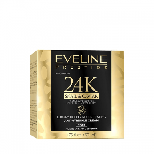 Crema de noapte antirid Prestige 24k Snail & Caviar | Eveline Cosmetics