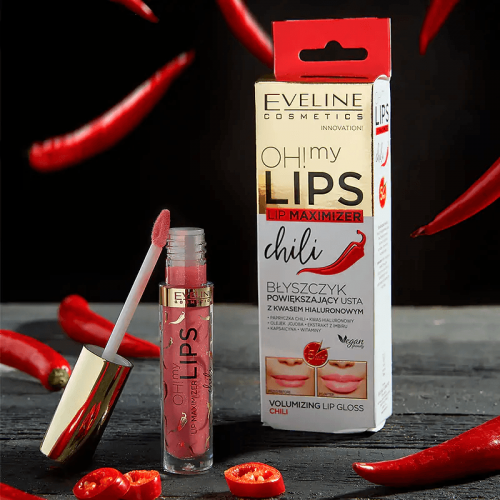 Luciu cu efect de mărire pentru buze Eveline Cosmetics OH! My Lips Lip Maximizer Chili