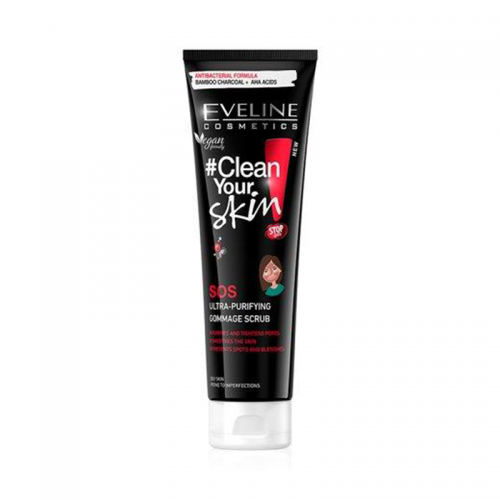Scrub gomaj pentru față Clean Your Skin SOS Ultra-Purifying Gommage Scrub | Eveline Cosmetics