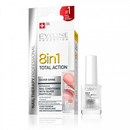 Tratament unghii 8 in 1 Eveline Nail Therapy Professional Silver Shine